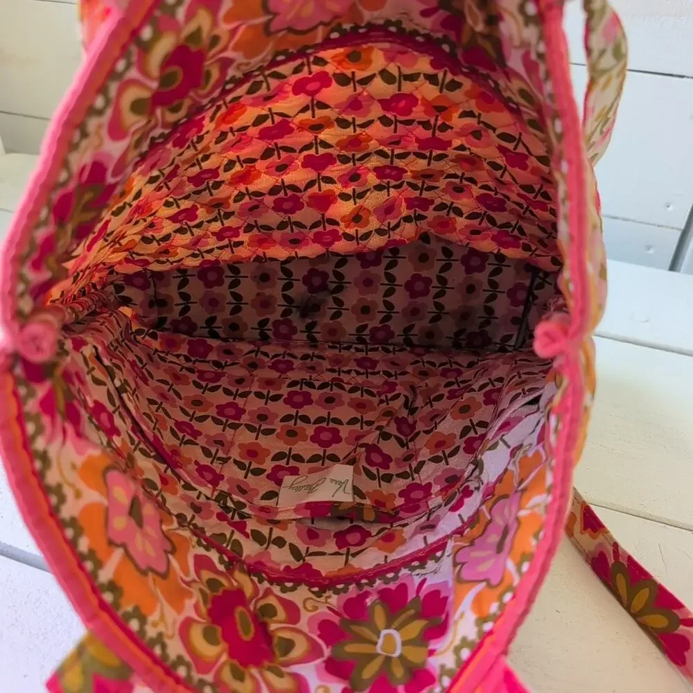 Vera Bradley Quilted Folkloric Tote Bag Bright Colorful Floral Roomy Bloomcore